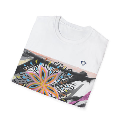 T-Shirt adulte mixte Fleur multicolore Personnalisation FACE et MANCHE