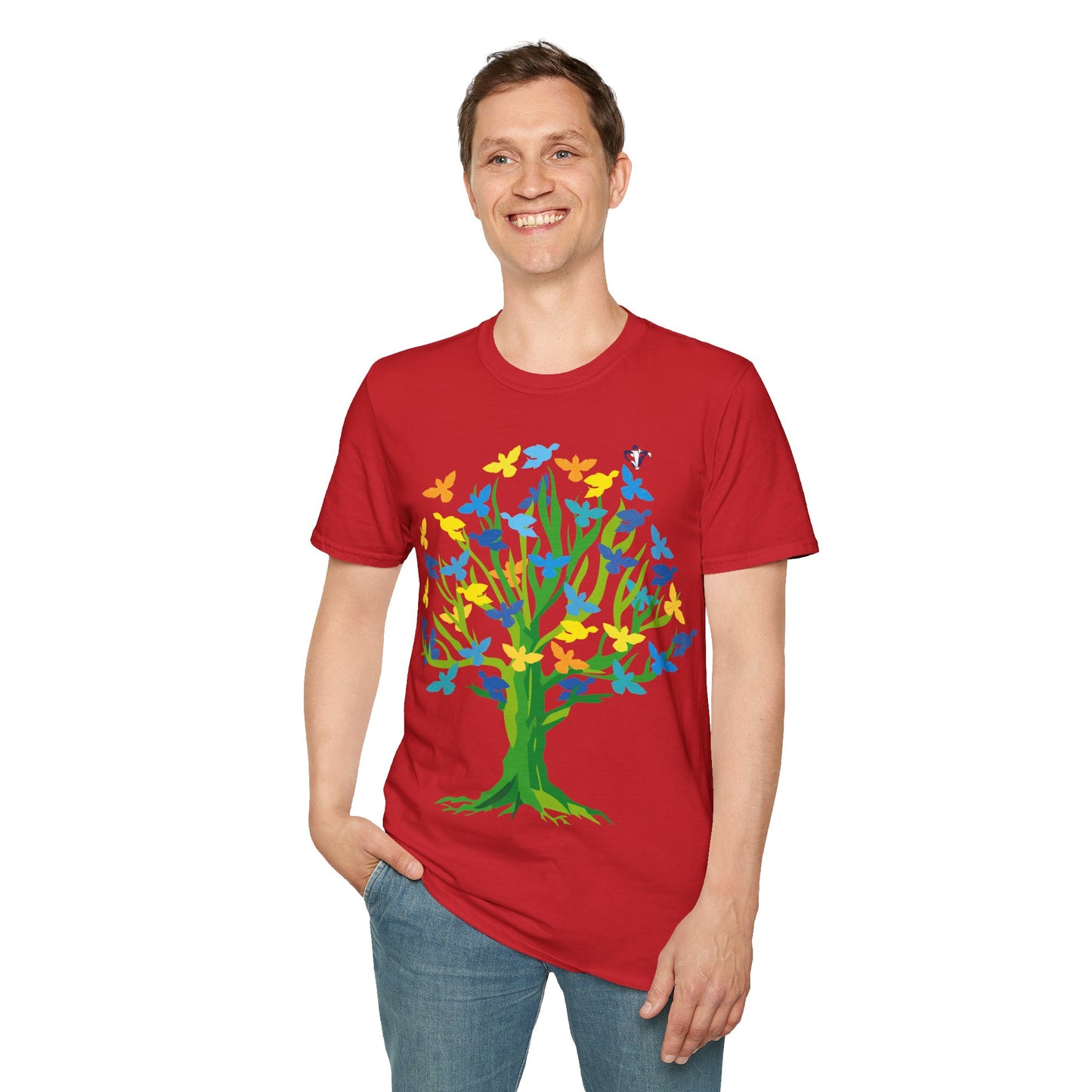 T-Shirt adulte mixte Arbre aux oiseaux (à personnaliser)