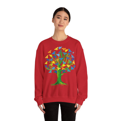 Sweatshirt adute mixte Arbre aux oiseaux (à personnaliser)