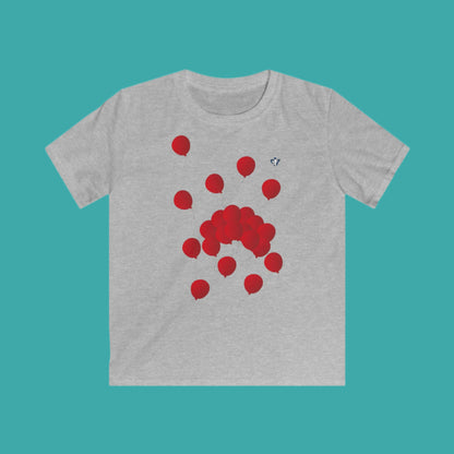 Red balloons children's t-shirt (to personalize)