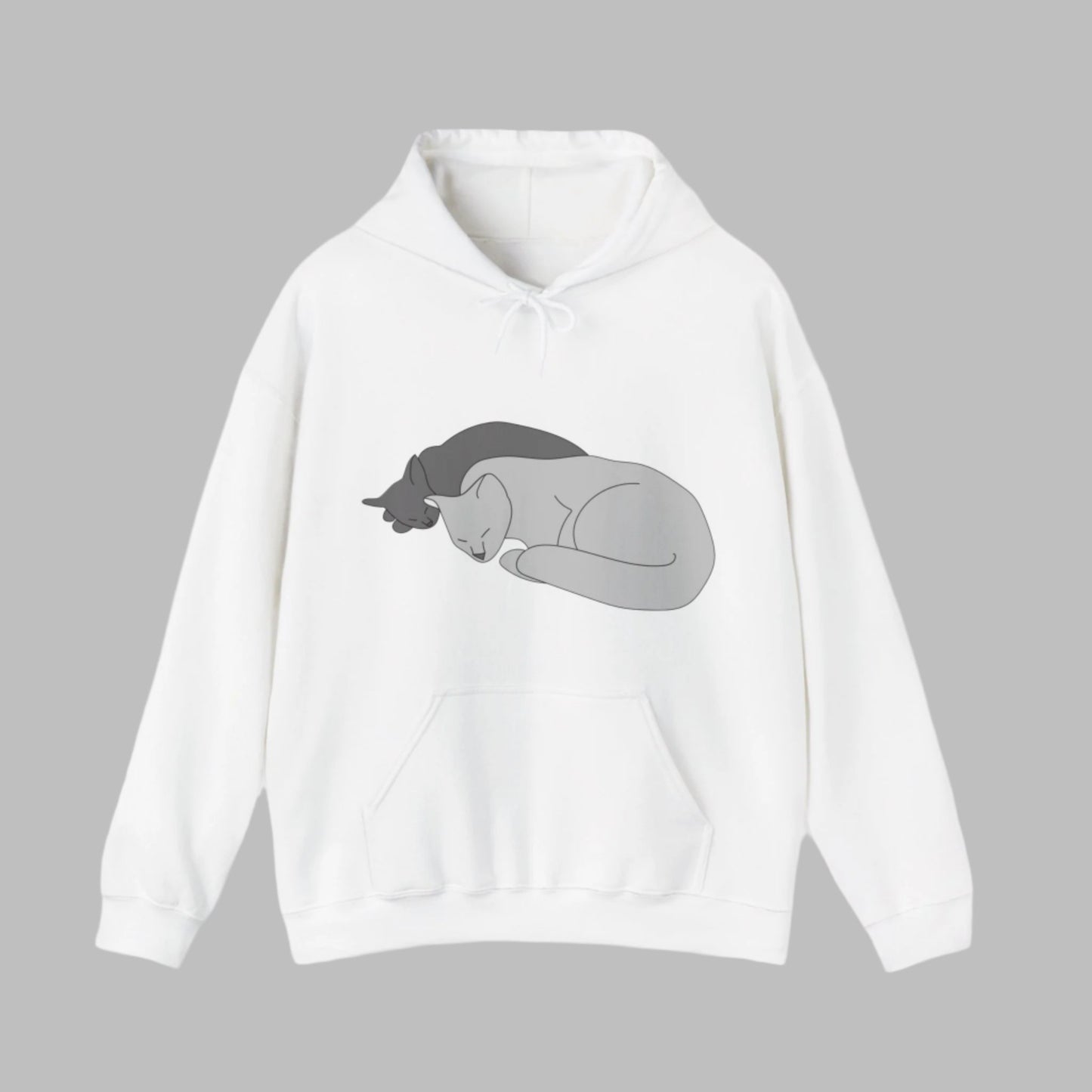 Sweatshirt à capuche adulte mixte Deux chats