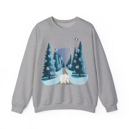 Sweatshirt adulte mixte ours blanc (à personnaliser)