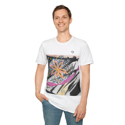 T-Shirt adulte mixte Fleur multicolore (à personnaliser)