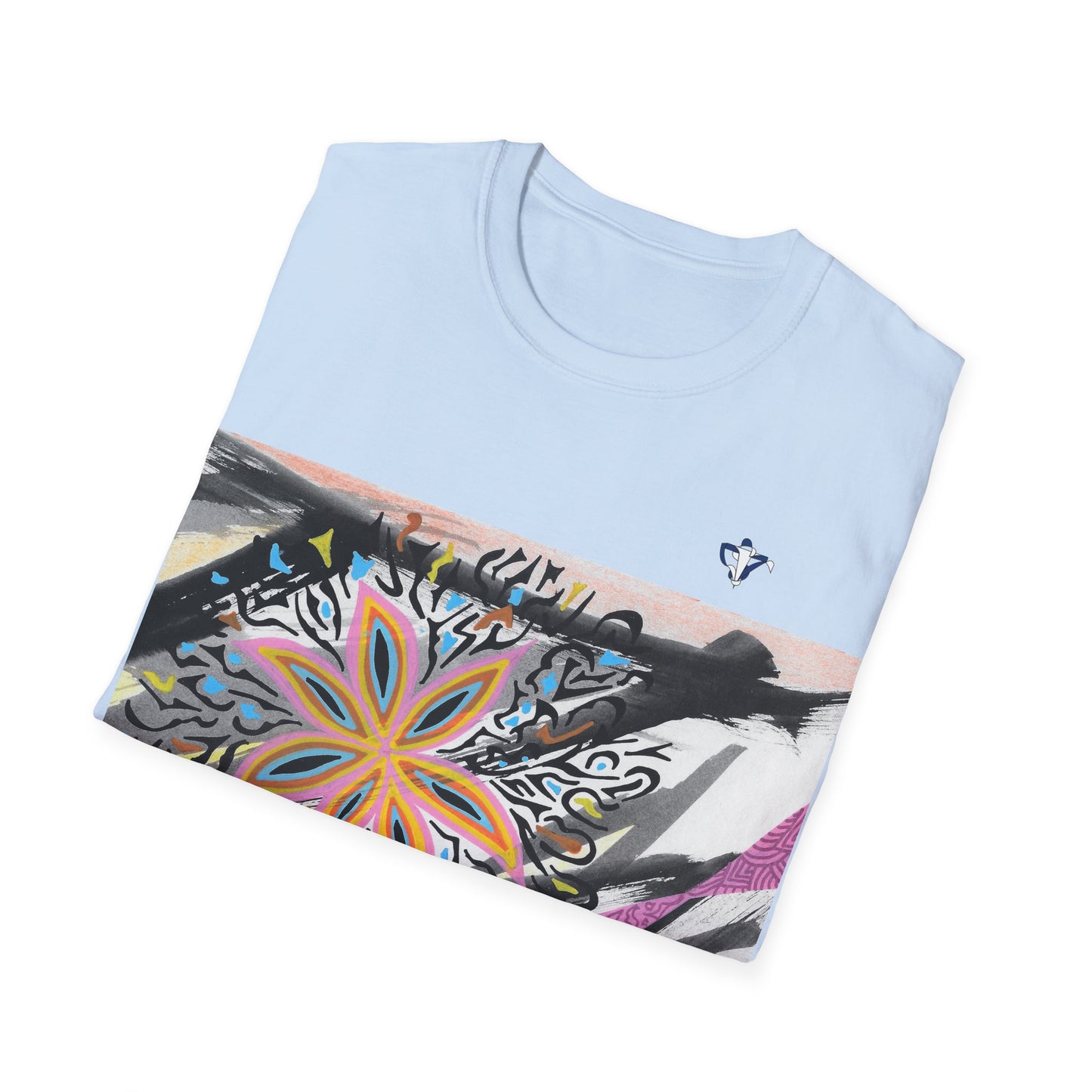 T-Shirt adulte mixte Fleur multicolore (à personnaliser)