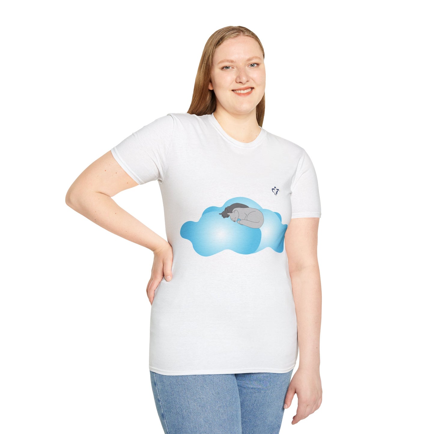 T-Shirt adulte mixte Chats et nuages (à personnaliser)