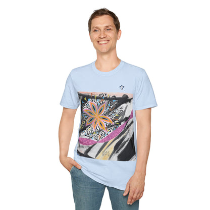 T-Shirt adulte mixte Fleur multicolore (à personnaliser)