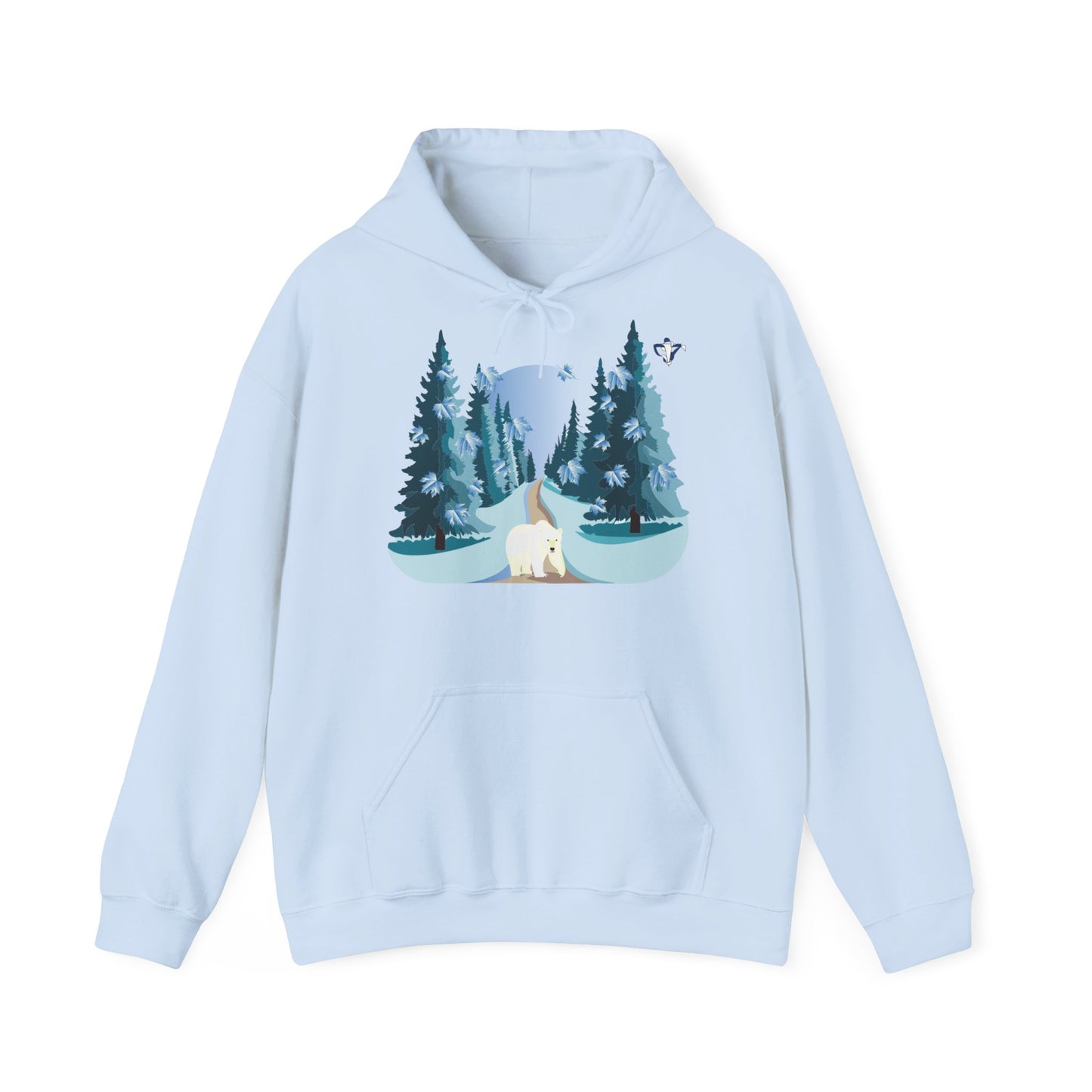 Sweatshirt à capuche adulte mixte Ours blanc (à personnaliser)