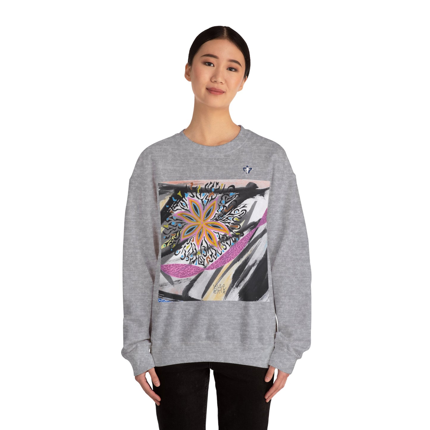 Sweatshirt adulte mixte Fleur multicolore (à personnaliser)