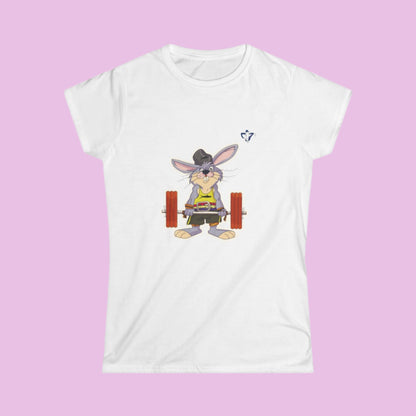 Tee-shirt femme Lapin muscu (à personnaliser)