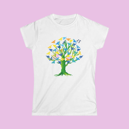 Tee-shirt femme Arbre aux oiseaux (à personnaliser)