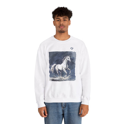 Sweatshirt adulte mixte Cheval sous la pluie