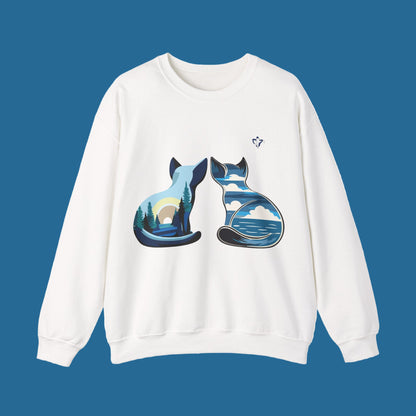Sweatshirt adulte mixte Chats et nature