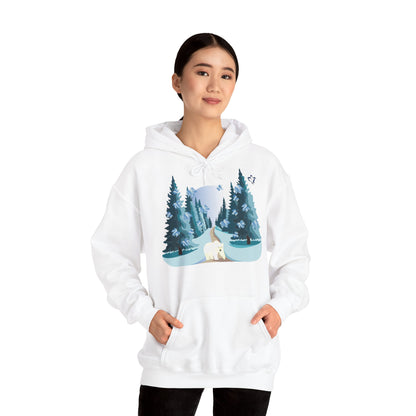 Sweatshirt à capuche adulte mixte Ours blanc (à personnaliser)