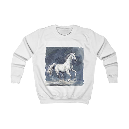 Sweatshirt enfant Cheval sous la puie