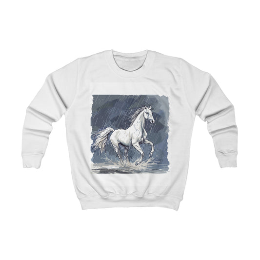 Sweatshirt enfant Cheval sous la puie