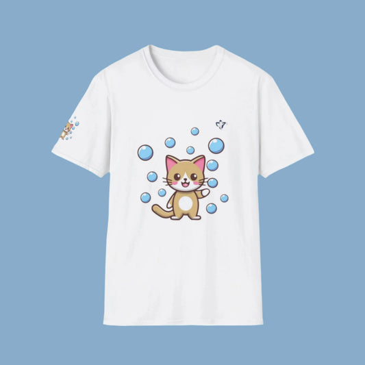 T-Shirt adulte mixte Chat et bulles personnalisation FACE et MANCHE