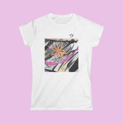 Tee-shirt femme Fleur multicolore (à personnaliser)