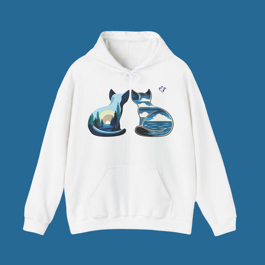 Sweatshirt à capuche adulte mixte Chats et nature