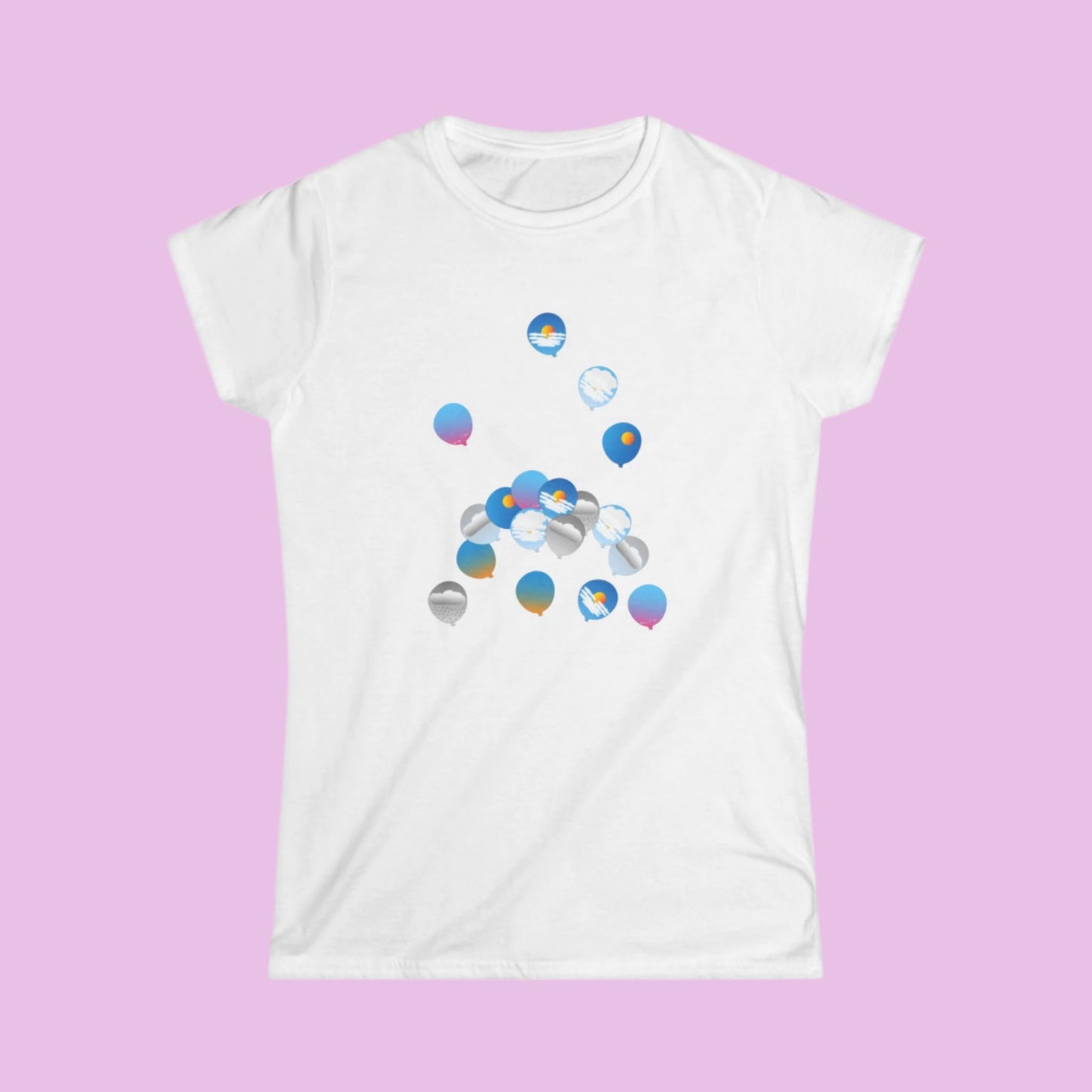 Tee-shirt femme Ballons ciel