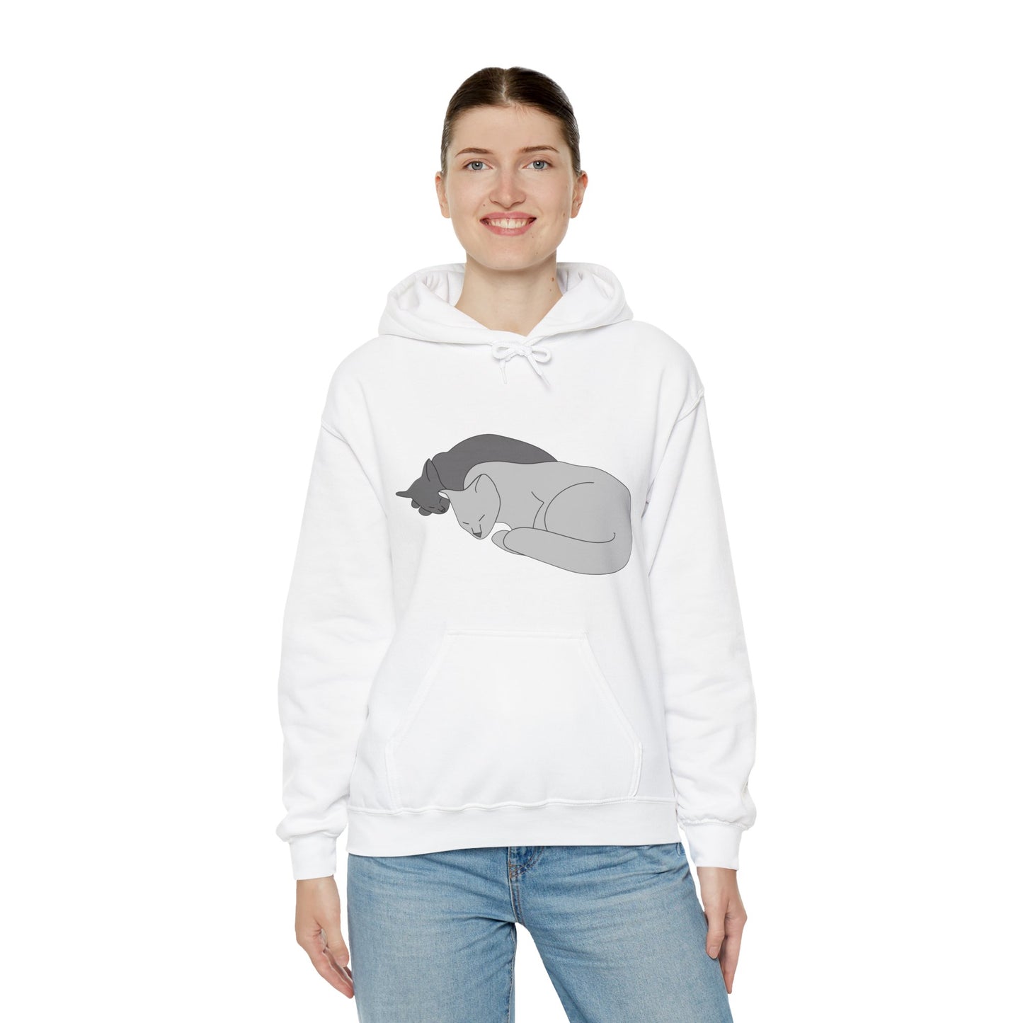 Sweatshirt à capuche adulte mixte Deux chats