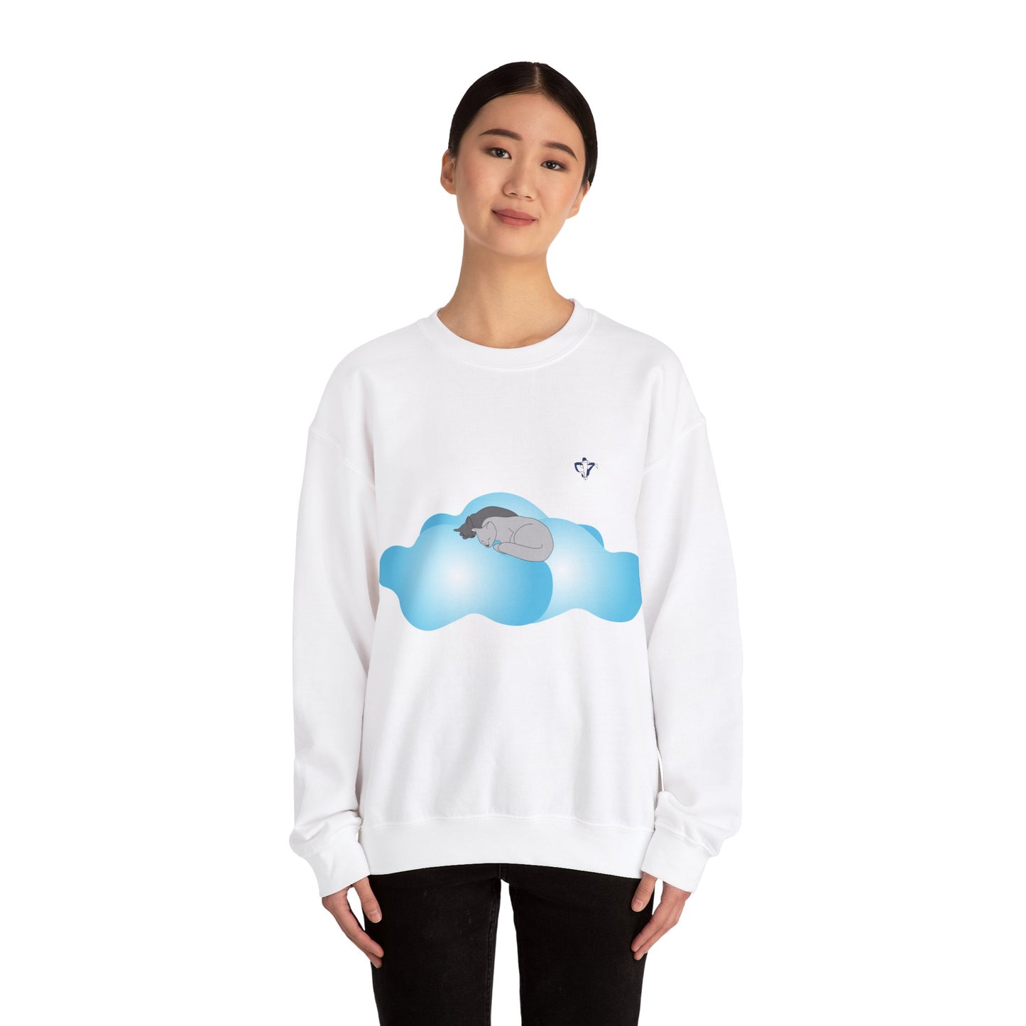 Sweatshirt adulte mixte Petits chats et nuages (à personnaliser)