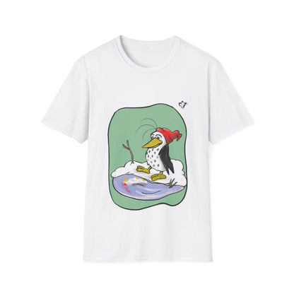 T-Shirt adulte mixte Pingouin glacé Personnalisation FACE et MANCHE