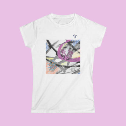 Tee-shirt femme Fleurs roses (à personnaliser)