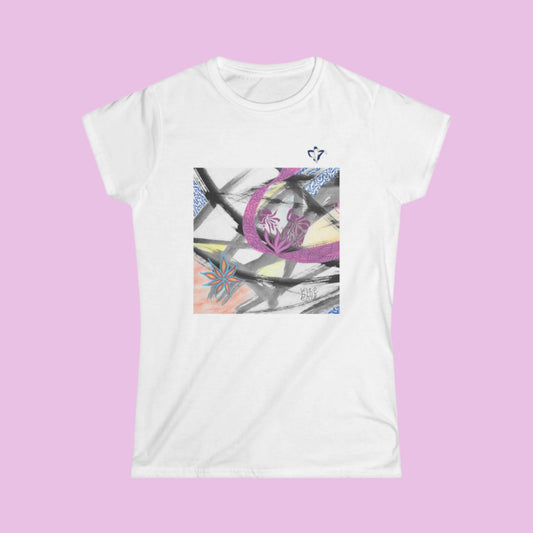 Tee-shirt femme Fleurs roses (à personnaliser)