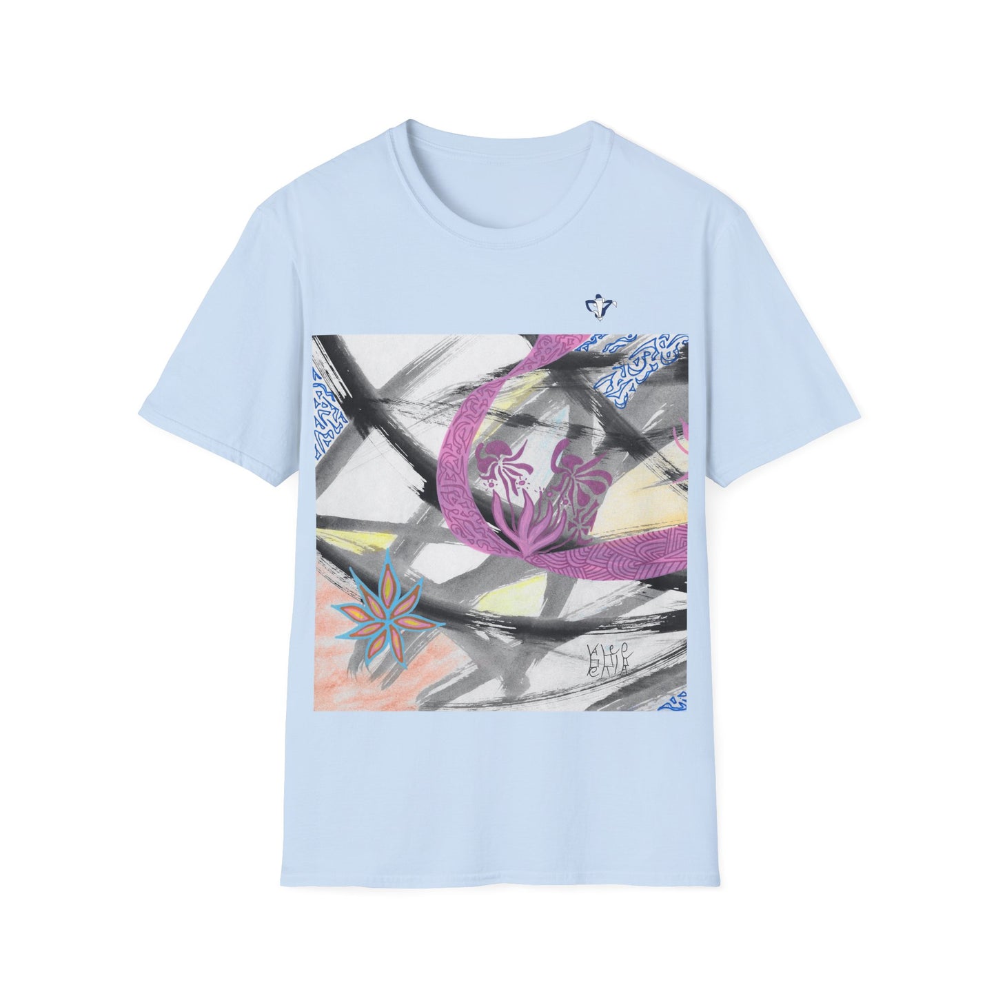 T-Shirt adulte mixte Fleurs roses Personnalisation FACE et MANCHE