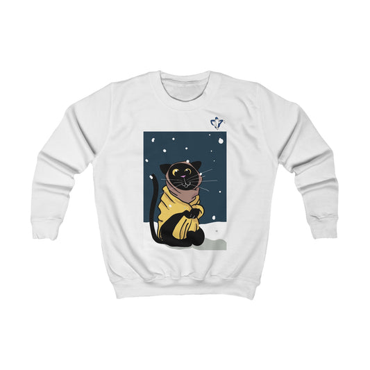 Sweatshirt enfant Un chat en hiver (à personnaliser)