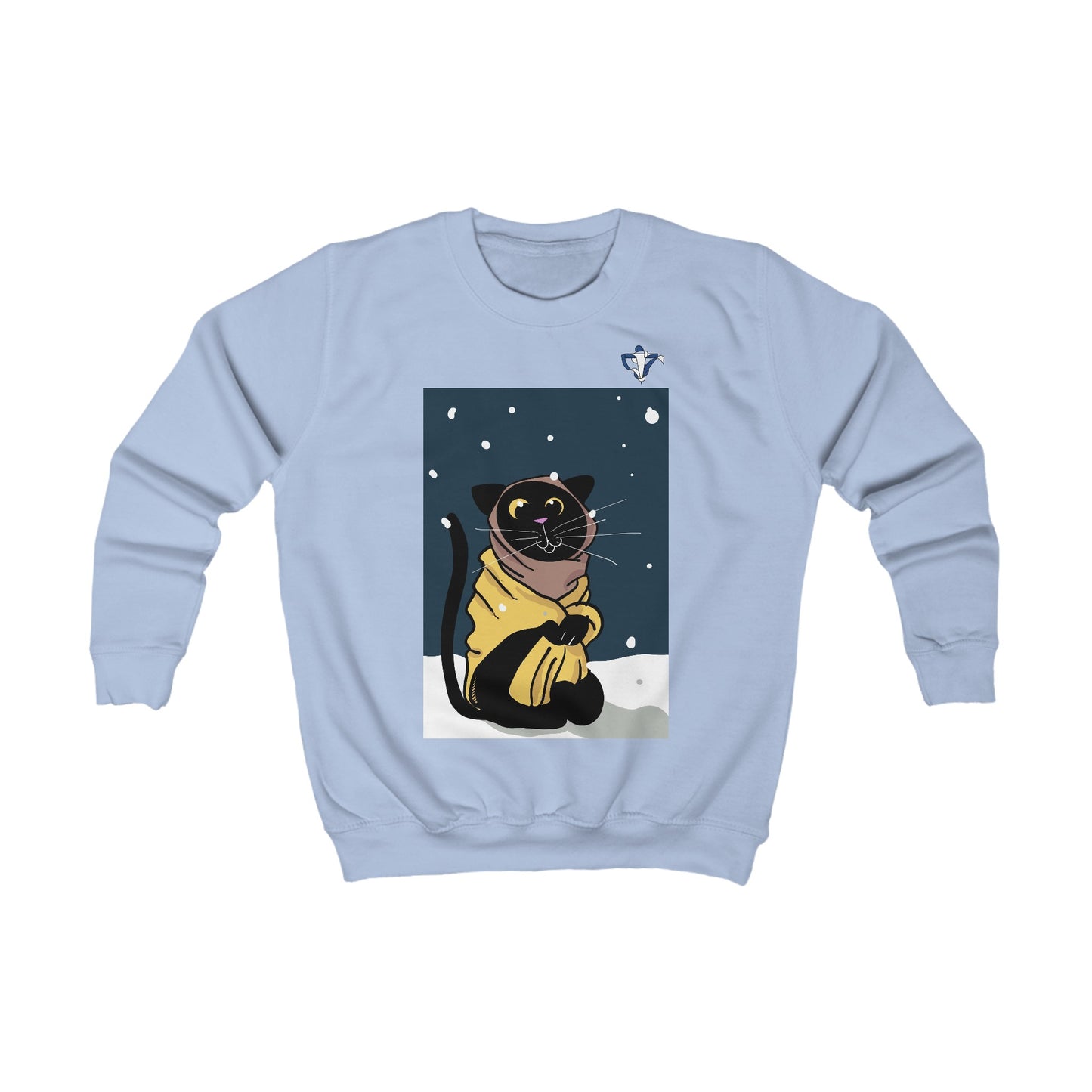 Sweatshirt enfant Un chat en hiver (à personnaliser)