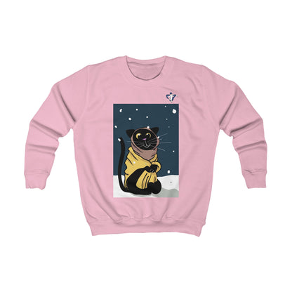 Sweatshirt enfant Un chat en hiver (à personnaliser)