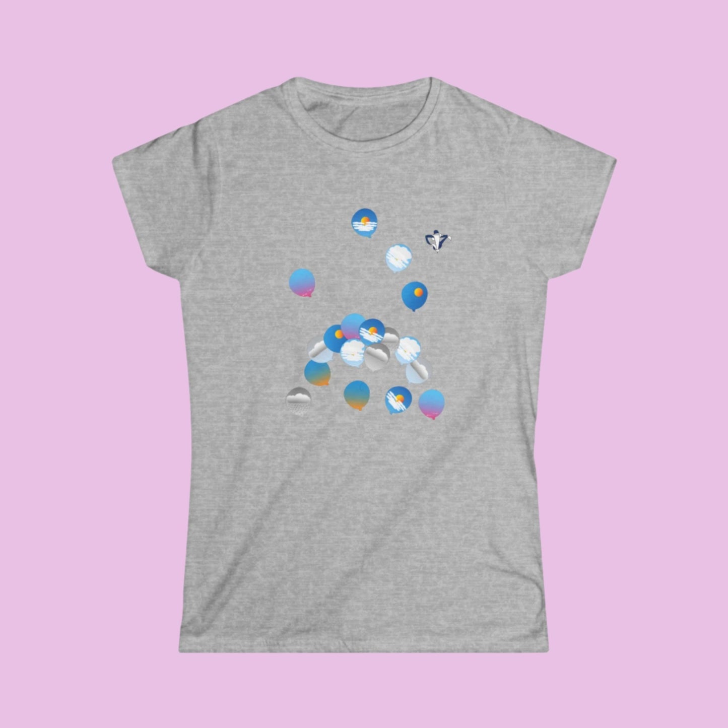 Tee-shirt femme Ballons ciel (à personnaliser)