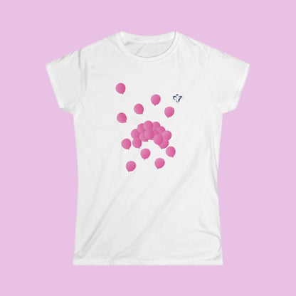 Tee-shirt femme Ballons roses (à personnaliser)