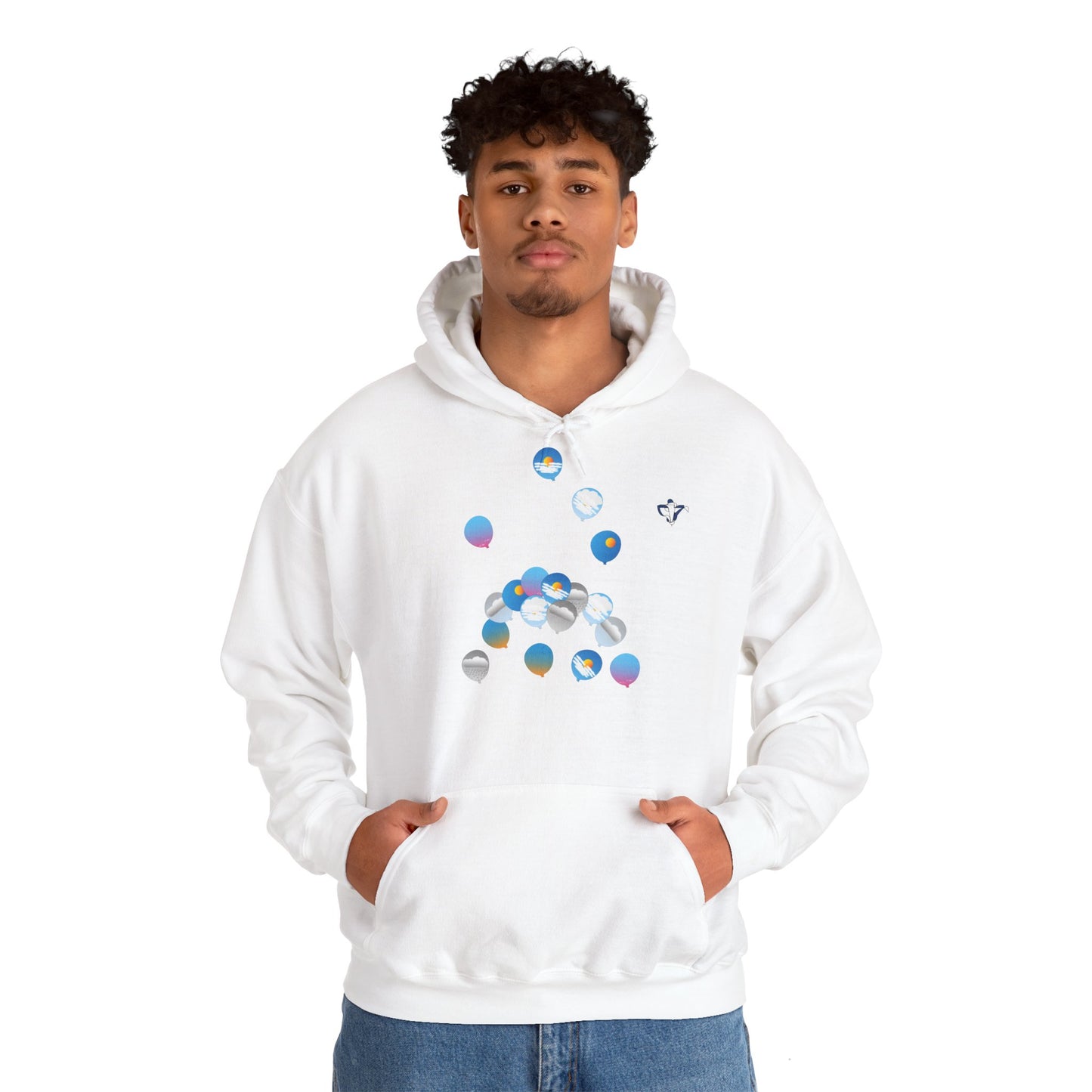 Sweatshirt à capuche adulte mixte Ballons ciel