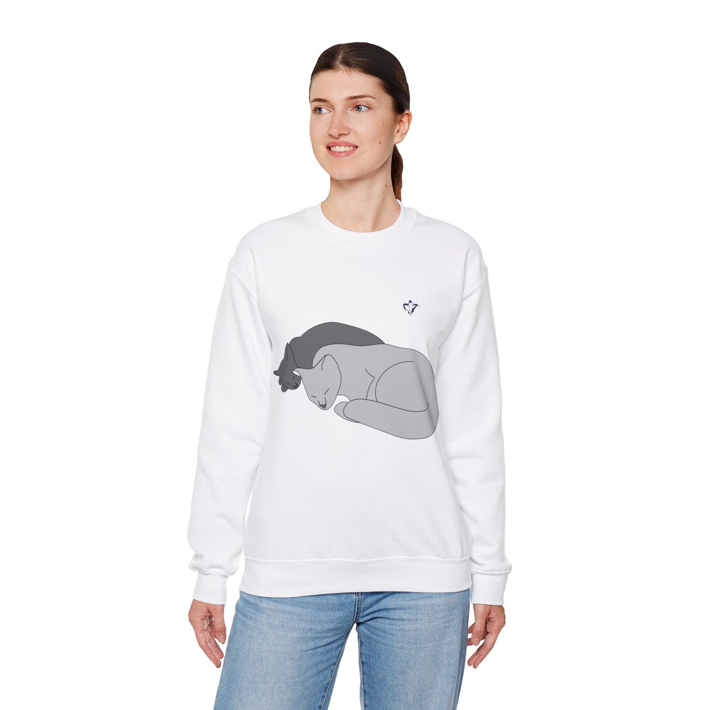 Sweatshirt adulte mixte Deux chats (à personnaliser)