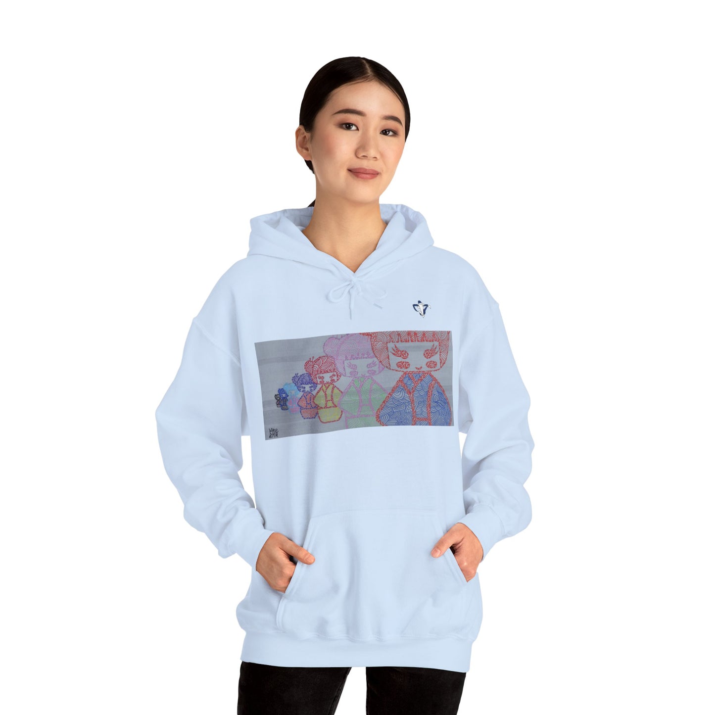 Sweatshirt à capuche adulte mixte Poupées japonnaises (à personnaliser)