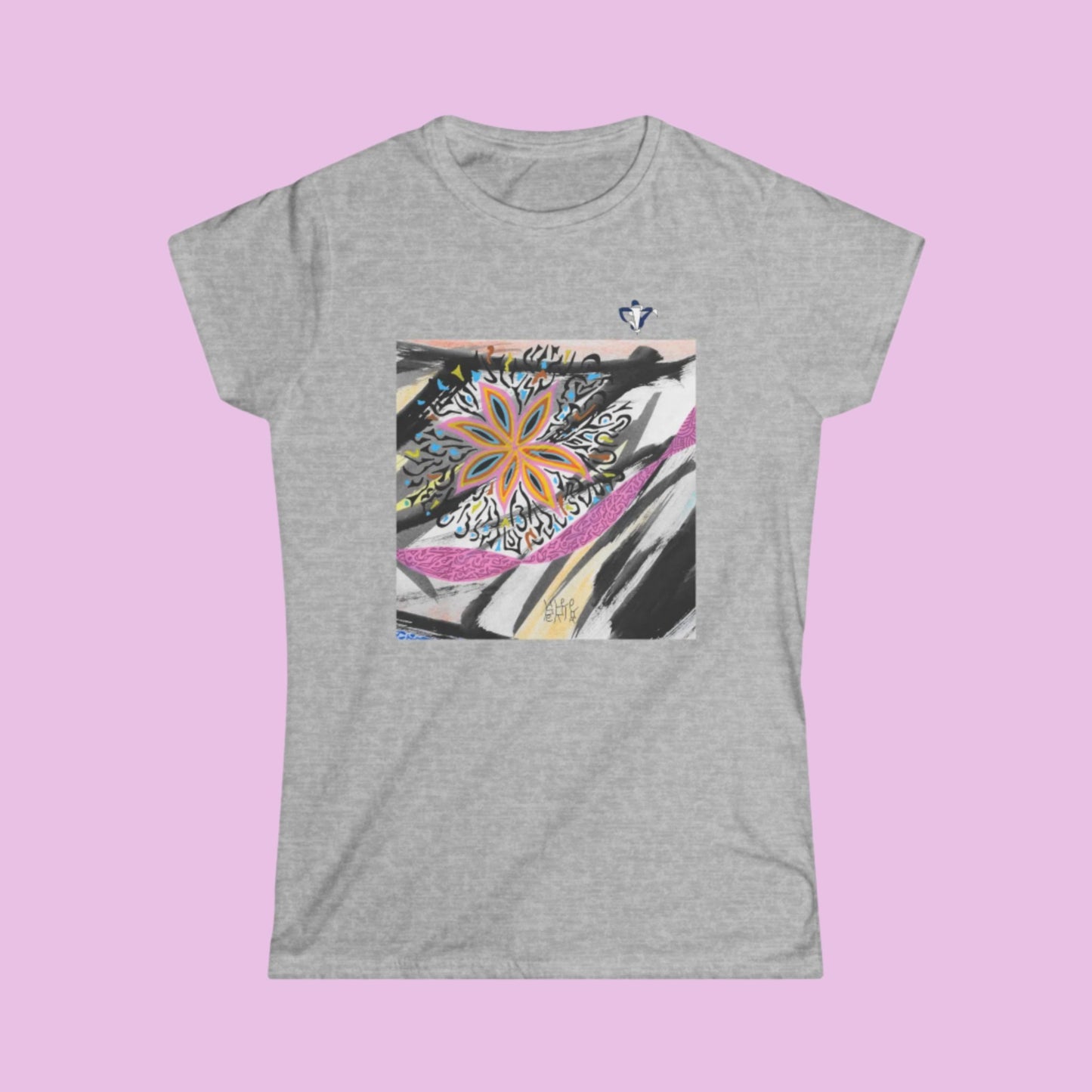 Tee-shirt femme Fleur multicolore (à personnaliser)