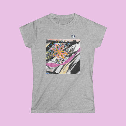 Tee-shirt femme Fleur multicolore (à personnaliser)