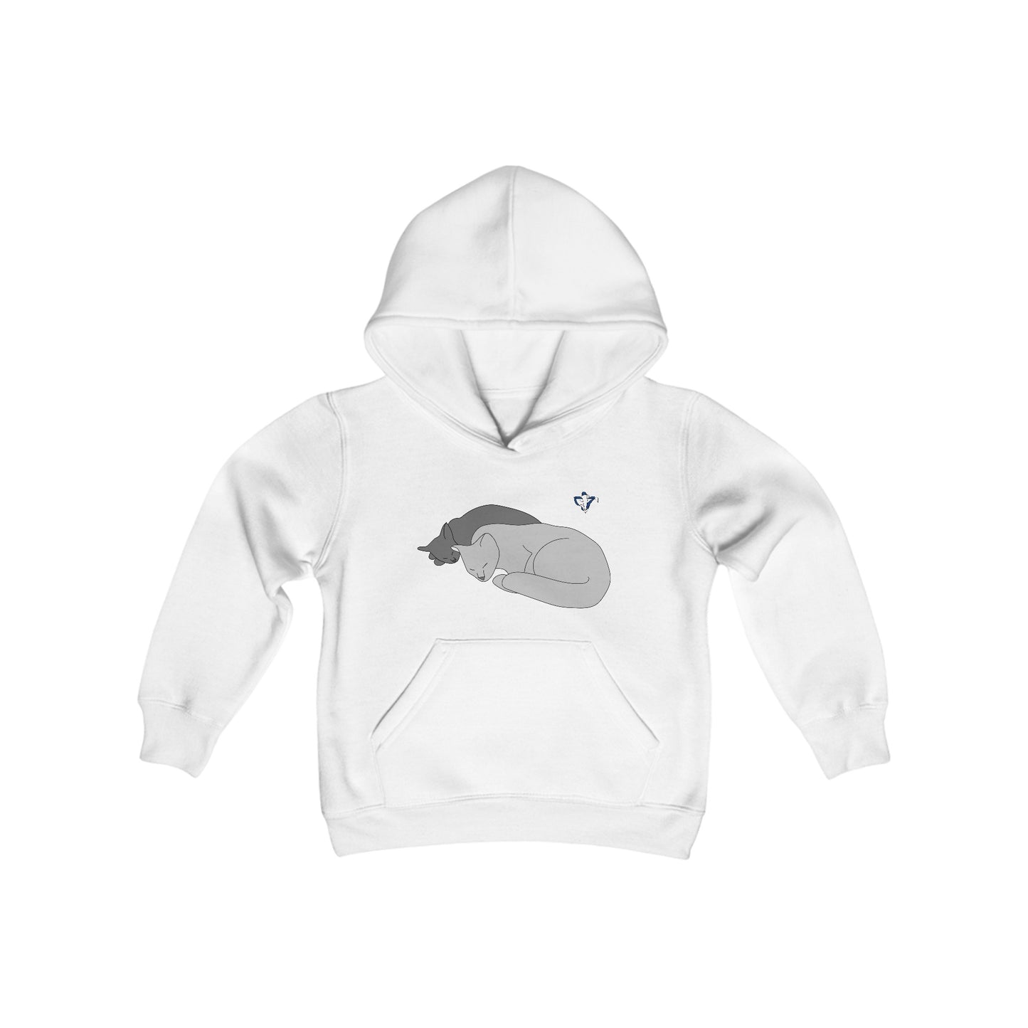 Sweatshirt à capuche enfant Deux chats (à personnaliser)