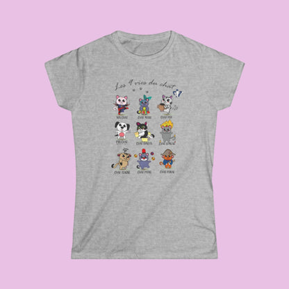 Tee-shirt femme 9 vies (à personnaliser)