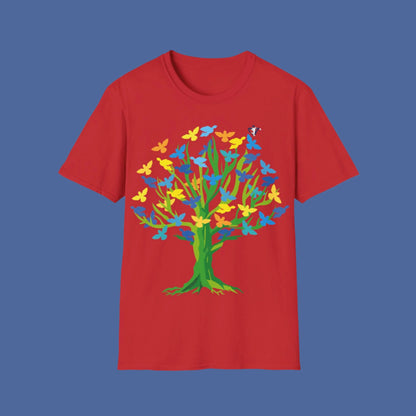 T-Shirt adulte mixte Arbre aux oiseaux (à personnaliser)