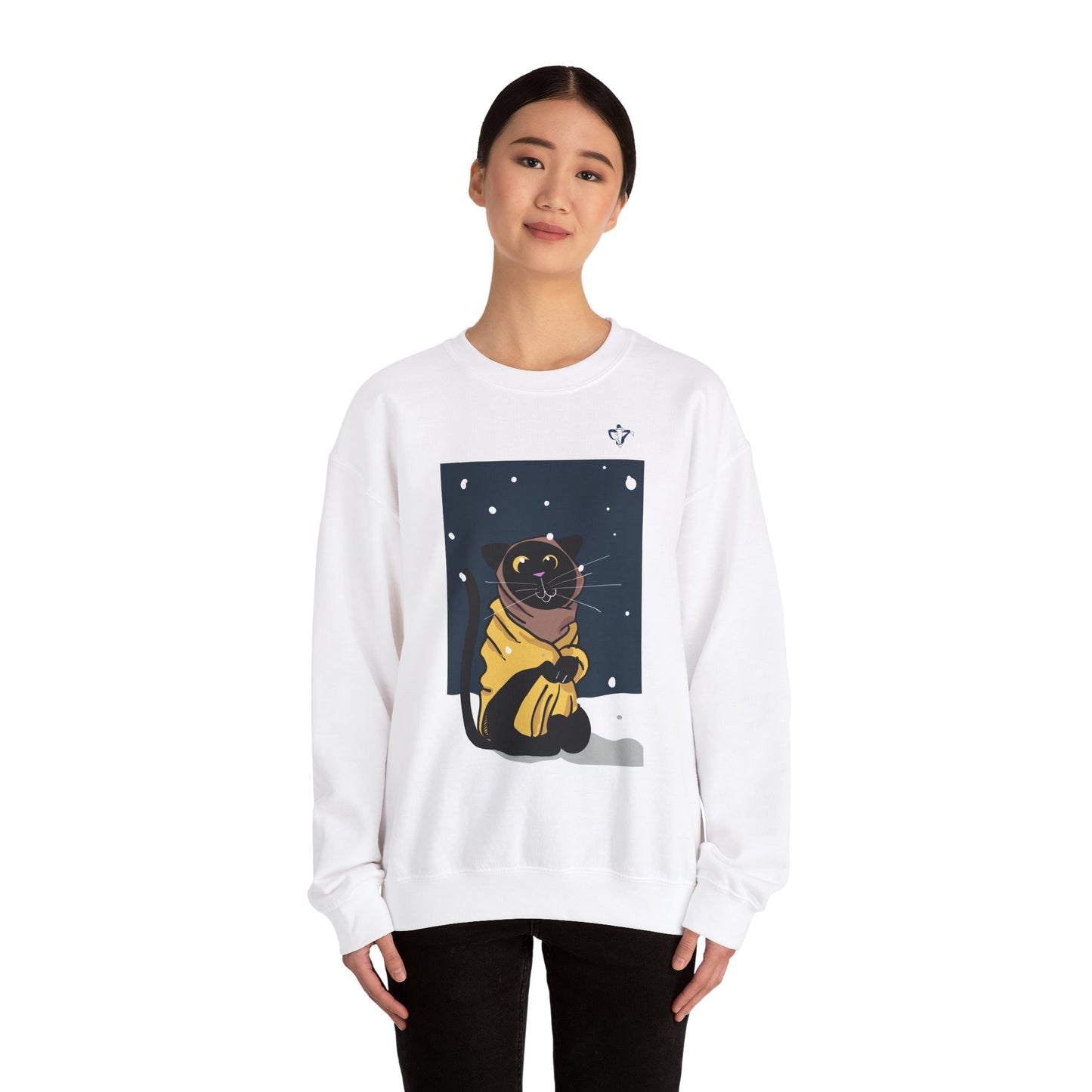 Sweatshirt adulte mixte Un chat en hiver