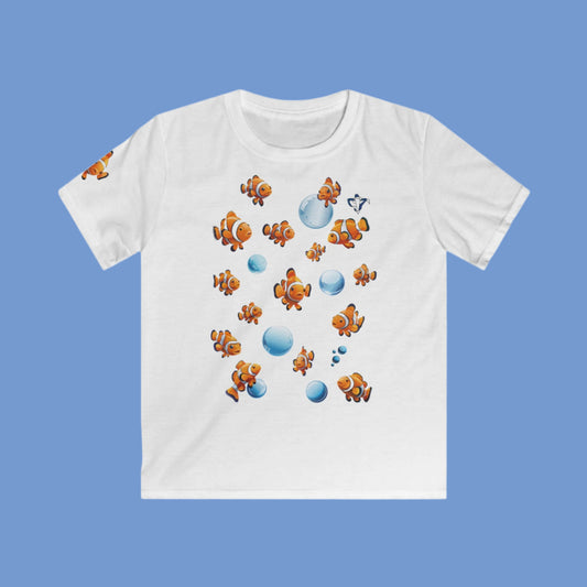 Tee-shirt enfant Poissons clown Personnalisation FACE et MANCHE