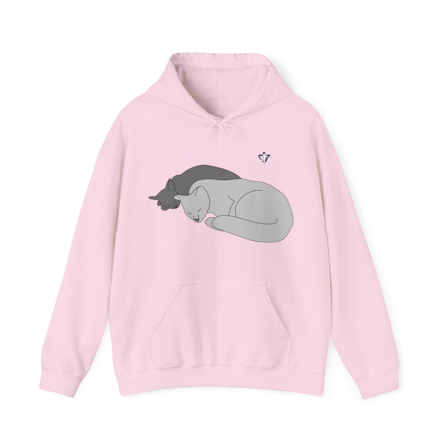 Sweatshirt à capuche adulte mixte Deux chats