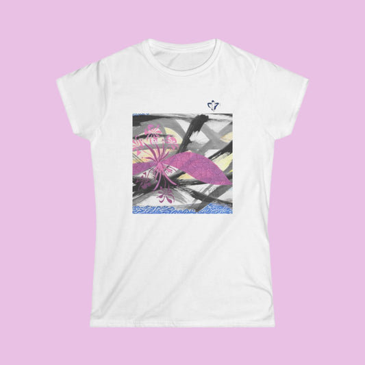 Tee-shirt femme Fleurs roses 2 (à personnaliser)