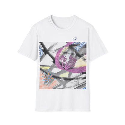 T-Shirt adulte mixte Fleurs roses Personnalisation FACE et MANCHE