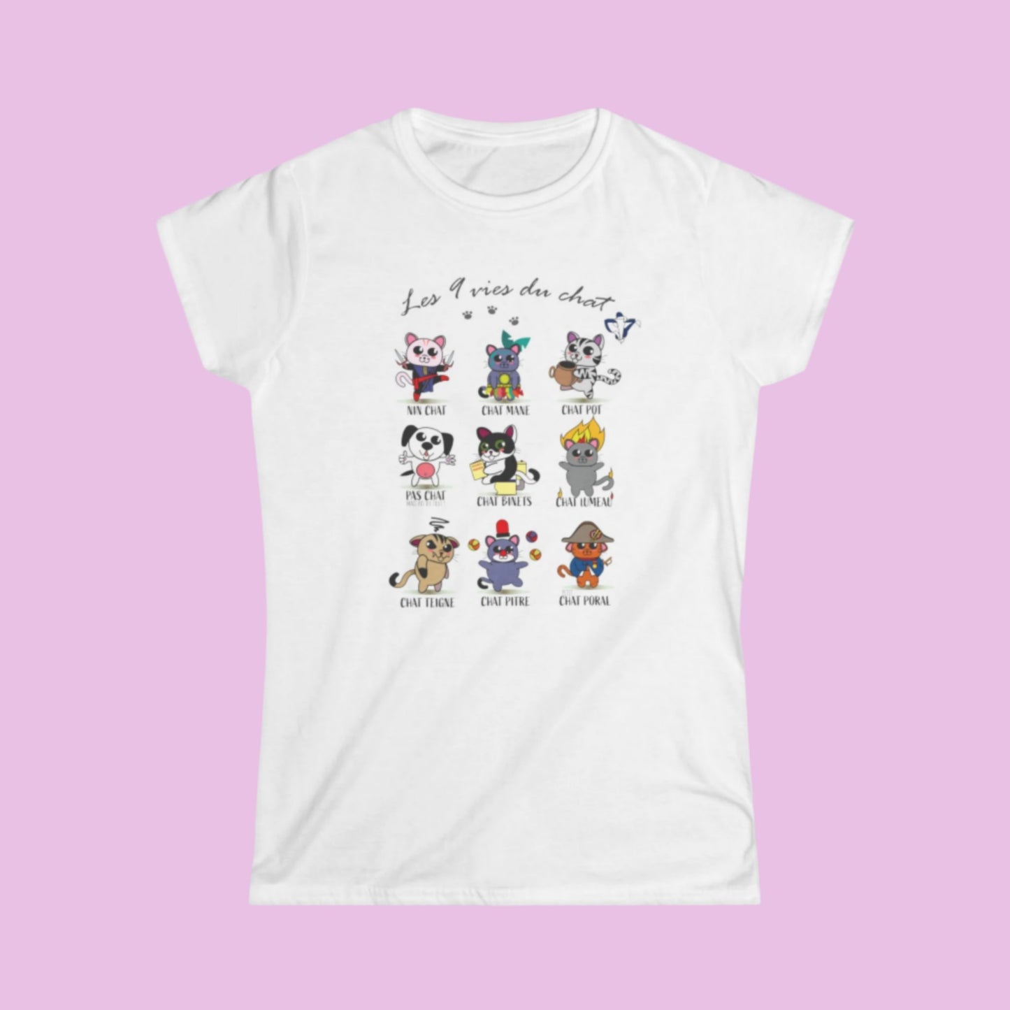 Tee-shirt femme 9 vies (à personnaliser)