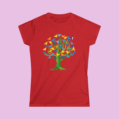 Tee-shirt femme Arbre aux oiseaux (à personnaliser)