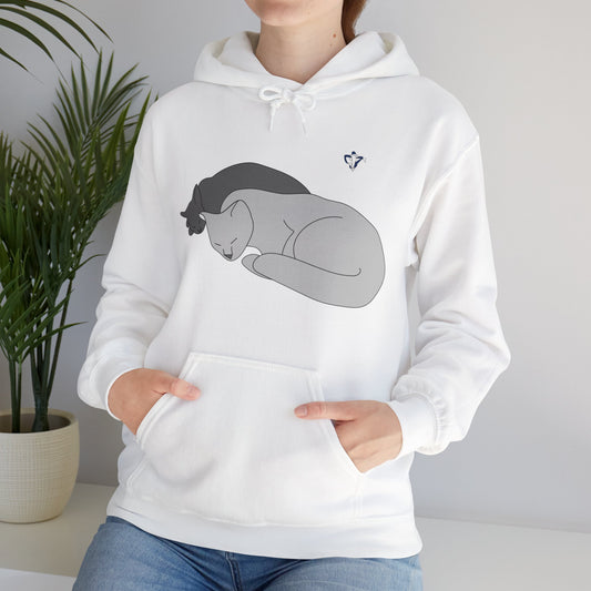 Sweatshirt à capuche adulte mixte Deux chats